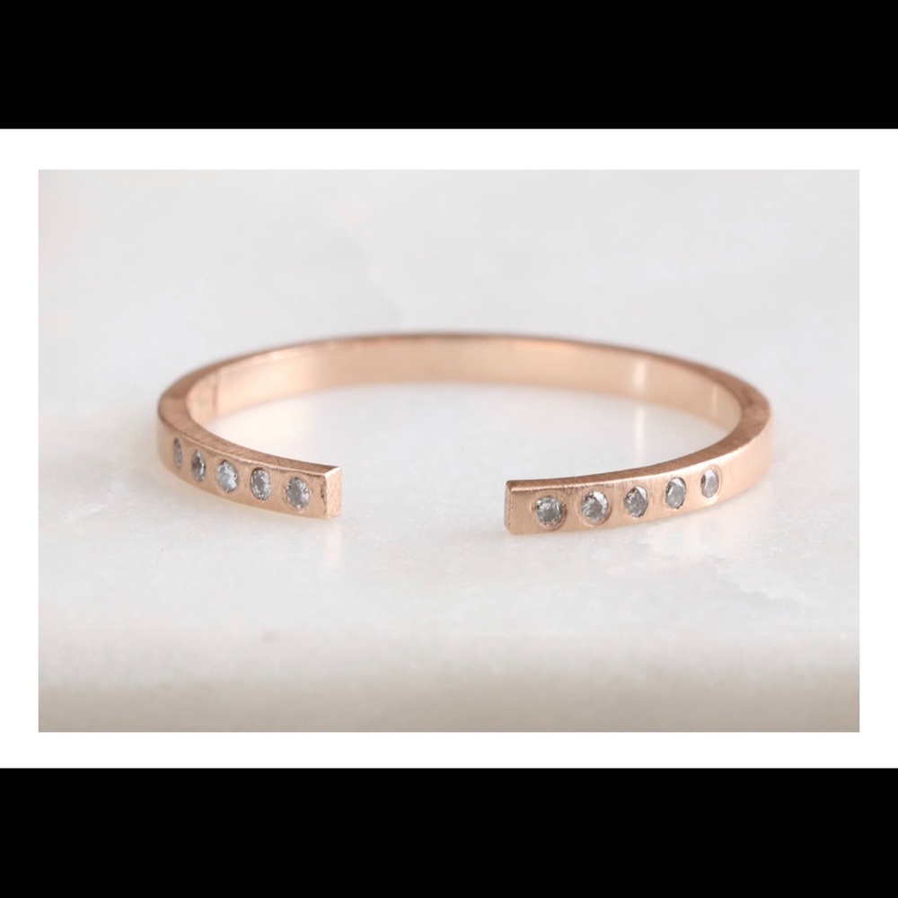 [Alexis Russell] Open Cuff Pave Diamond Gold band